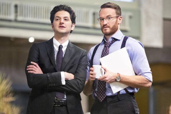 Ben Schwartz (left) and Josh Lawson are two corporate consultants in the Showtime series.