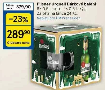 Pilsner Urquell Dárkové balení 8x 0.5 1, sklo + 1x 0.5 l krýgl