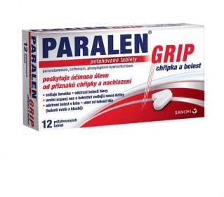 Paralen Grip chřipka a bolest 500/25/5mg 12 potahovaných tablet