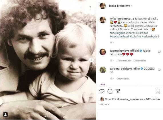 Ten kudrnáč je Miroslav Krobot? Hercova dcera Lenka tátovi popřála k narozeninám senzační fotkou