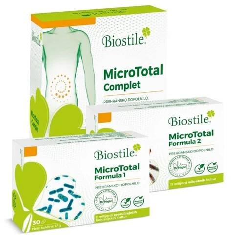Obrázek produktu pro Biostile MicroTotal Complet - 13 miliard kultur, inulin, L-glutamin, spirulina a vitamin A pro zdraví střev a imunitní systém