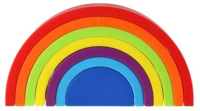 Teddies Věž / Pyramida - Duha barevná stohovací skládačka - 7 ks | Zuriel