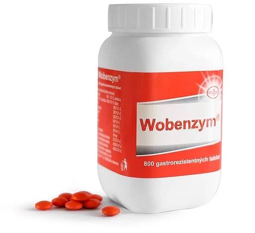 Wobenzym liek s enzýmami 800 enterosolventných tabliet 1×800 tbl, liek obsahujúci enzýmy