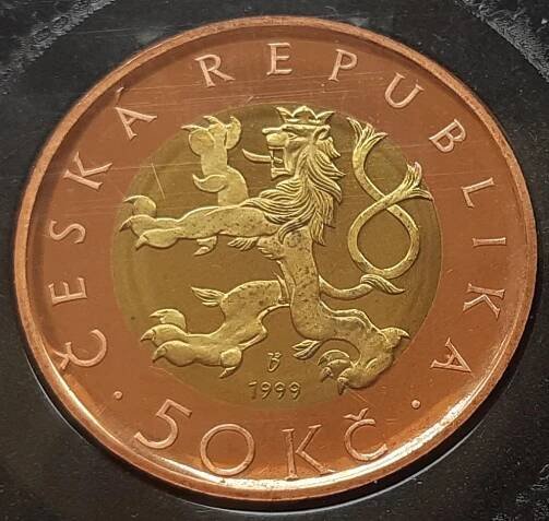 50 Kč Rok 1999, Proof, Vzácná, UNC, Ze sady (Jen 2 000 kusů) Od 1 Kč - Numismatika