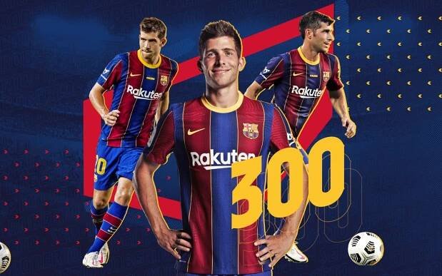 Sergi Roberto, 300 games for Barça