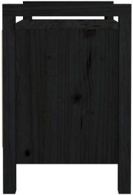 Lavice do předsíně černá 80 x 40 x 60 cm masivní borovice