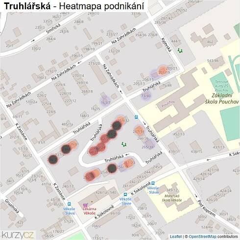 Mapa Truhlářská - Firmy v ulici.