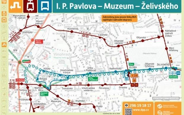 Galerie: Dopravní peklo v Praze. Uzavírky potrápí u Nuselského mostu, na Vinohradech i v Libni - Fotka 2 - Echo24.cz