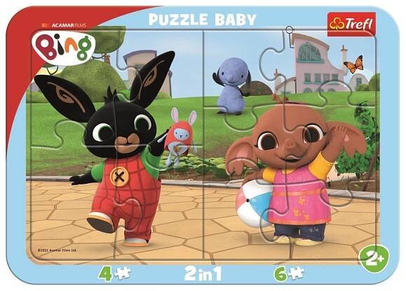 TREFL Baby puzzle Bing si hraje 2v1 4, 6 dílků ~ 1