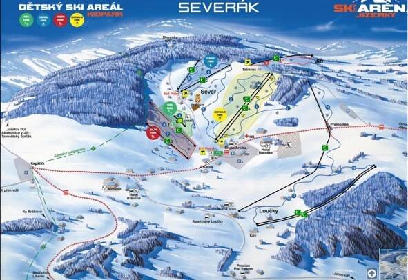 Ski areál Severák - informace a mapa