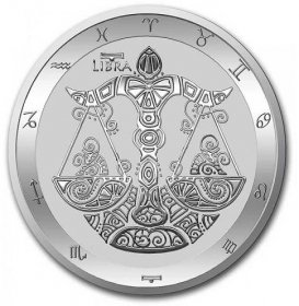 stříbrná mince 1 oz znamení zvěrokruhu VÁHY - ZODIAC LIBRA