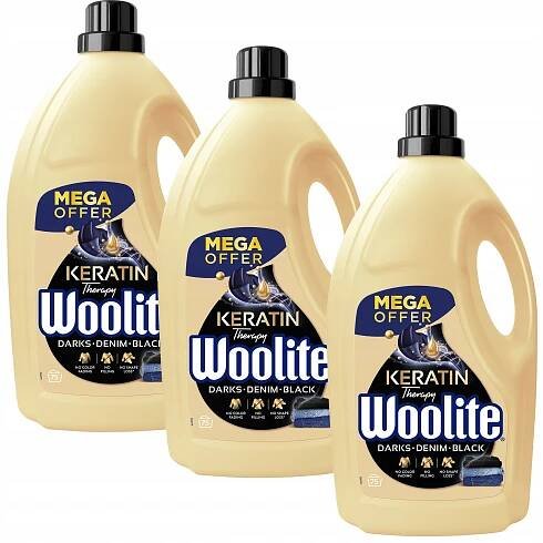 WOOLITE SADA TEKUTÝCH PRACÍCH PROSTŘEDKŮ NA ČERNÉ PRÁDLO S KERATINEM 3 X 4.5 L