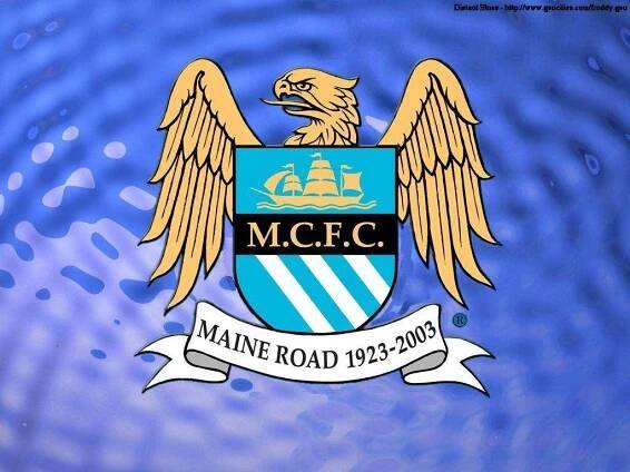 Manchester City FC Logo Over Textured Blue Background