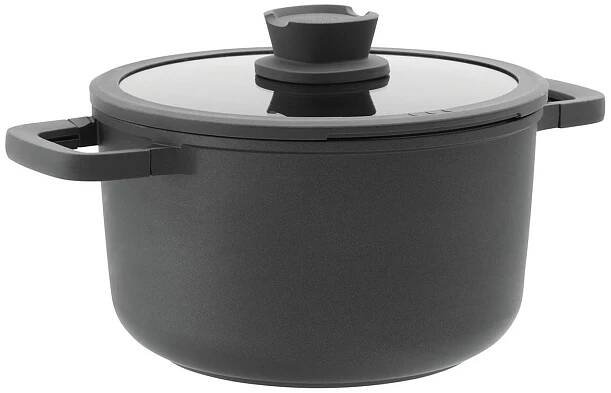Produktbild von BergHOFF Leo Stone+, 4,4 l, Schwarz, Aluminium, Keramik, Keramik, Gas, Halogen, Induktion, Versiegelte Platte, Glas