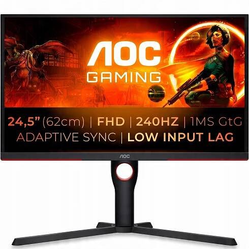 Herní monitor 24 PALCŮ AOC Gaming 240 Hz 0.5 ms Full HD VA LED DP HDMI