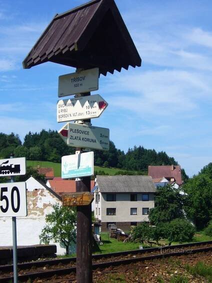 Třísov žst. rozcestník - Rozcestí