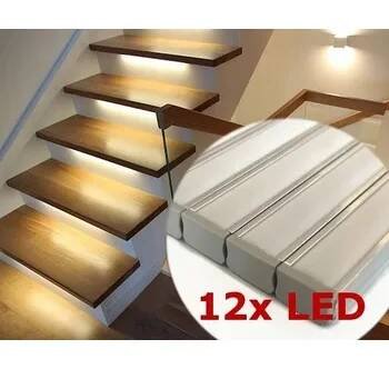 Osvětlení na schody 12 x LED lišta 1 m +NA MÍRU