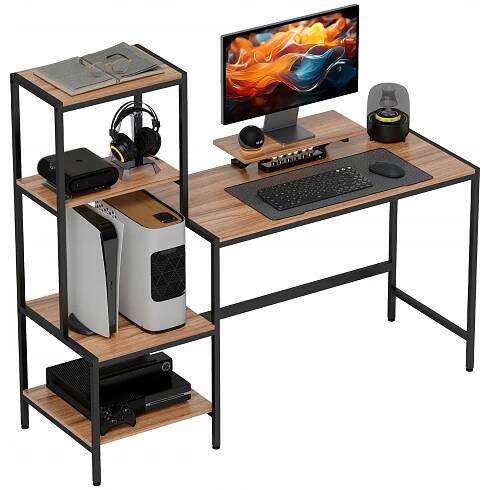 Počítačový stůl s policí na monitor, stojan na CPU