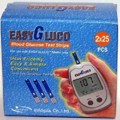 EasyGluco Testovací proužky pro glukometr—50 ks