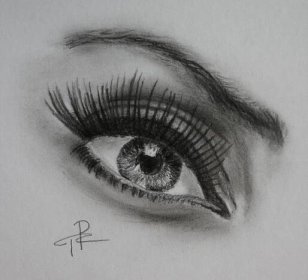 Kresba oka a očí obyčejnou tužkou