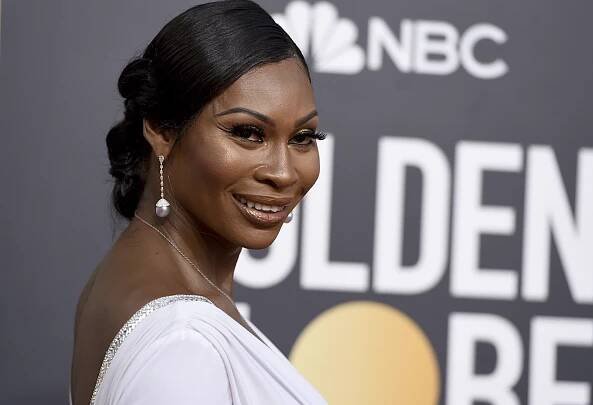Dominique Jackson arrives at the 76th annual Golden Globe Awards at the Beverly Hilton Hotel on Sunday, Jan. 6, 2019, in Beverly Hills, Calif.
