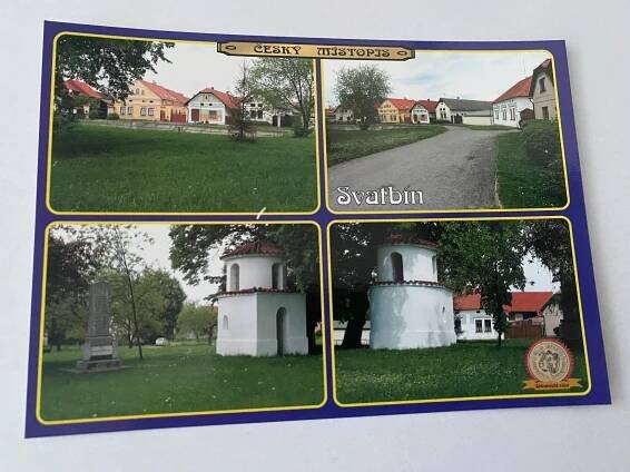 nepoužitá pohlednice--obec Svatbín-u Kostelce n.Č.l.