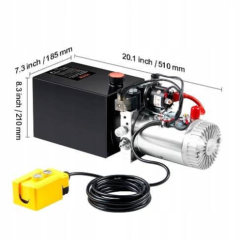 Hydraulické čerpadlo, 8 litrů, dvojčinné čerpadlo pro sklápěcí přívěs, napájecí jednotka DC 12V Značka žádná značka