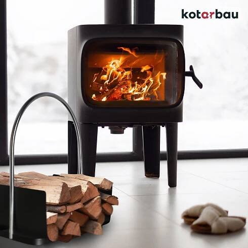 NOSÍTKO STOJAN KOŠ NA KRBOVÉ DŘEVO TOPENÍ DO KRBU 37 CM ČERNÁ/CHROM EAN (GTIN) 5904994071525