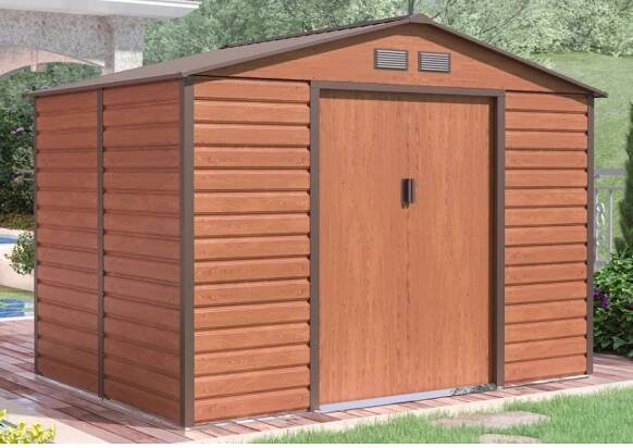 Obrázek galerie pro produkt G21 GAH 529 hnědý Plechový zahradní domek + AKCE | 2,7 x 1,9 m, na nářadí