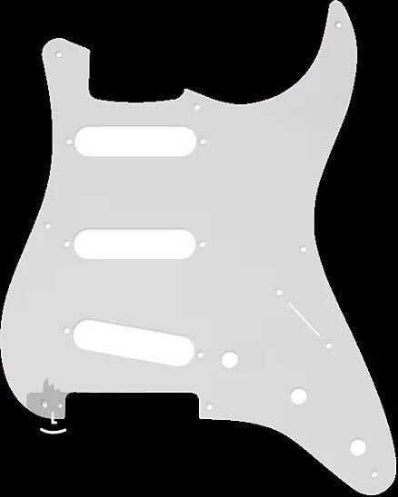 Fender Pickguard, Stratocaster S/S/S, 8-Hole Mount, White, 1-Ply