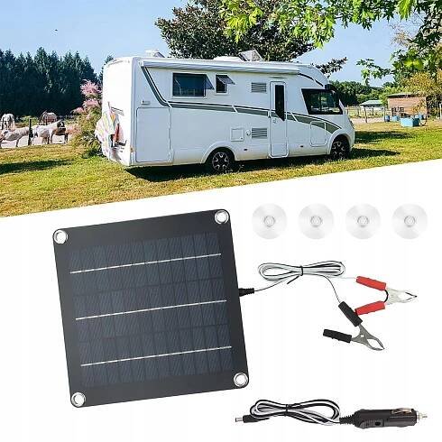Mini elektrárna na pozemek pro karavan Solární panel 30W 12V Nabíječka AUTA