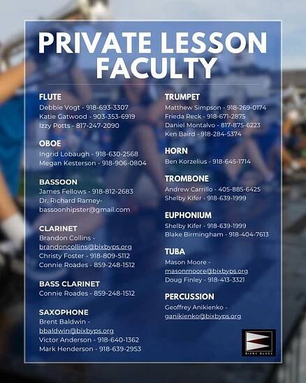 Private Lessons ⋆ Bixby Bands