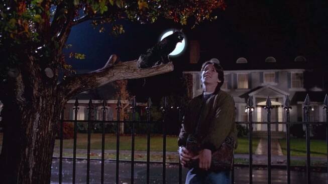 Omri Katz as Max Dennison and Thackery Binx the cat, voiced by Jason Marsden, in a scene from 1993's 'Hocus Pocus'.