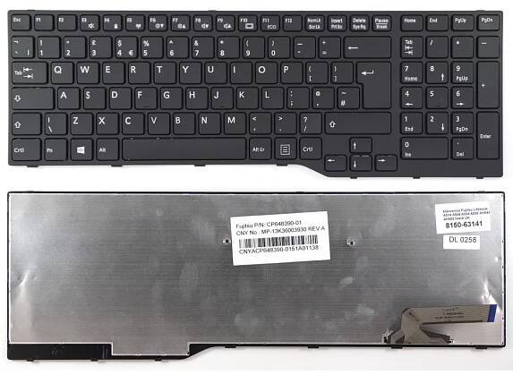 klávesnice Fujitsu Lifebook A514 A544 A554 A555 AH544 AH555 AH564 černá UK