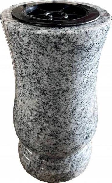Elegantní bílá granitová váza na pomník, Kulatý hrob (Wiscount White)