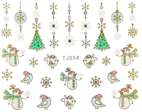 NANI samolepky Vánoce - TJ054 Gold - NaniNails.cz