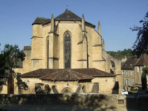 An old cathedral in the town of Sarlat in the Dordogne region of France