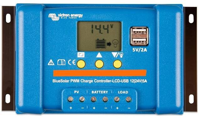PWM solární regulátor Victron Energy BlueSolar-LCD&USB 5A