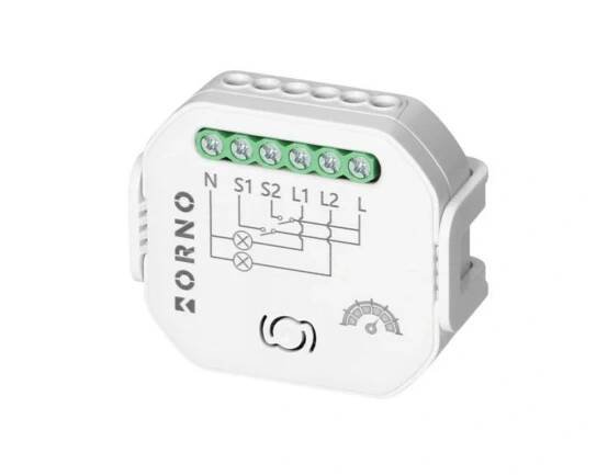 ORNO SMART STMÍVAČ 2-KANÁLOVÝ 100-240V, MAX. 2300W, TUYA SMART, WI-FI+BLE [OR-SH-17103]