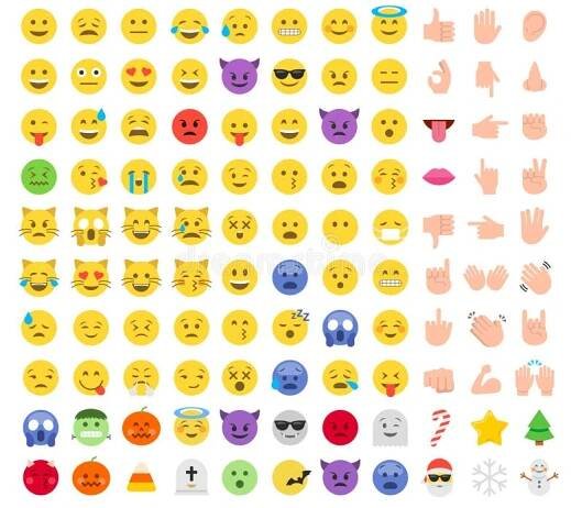 Emoticon-Set für flache Emojis-Illustration