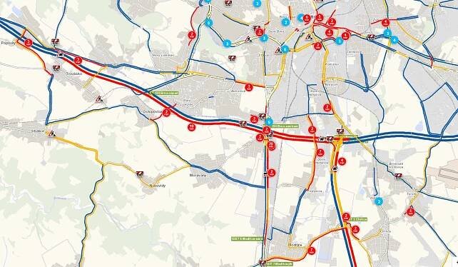 Kolaps dopravy v Brně a okolí. Vyhněte se Brnu - Transport Minutes ®