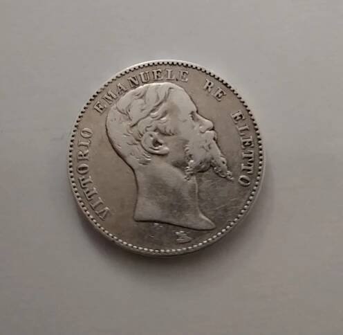 STŘÍBRNÁ MINCE 2 LIRY 1860 ITÁLIE - TOSKÁNSKO, VIKTOR EMANUEL II. - Numismatika