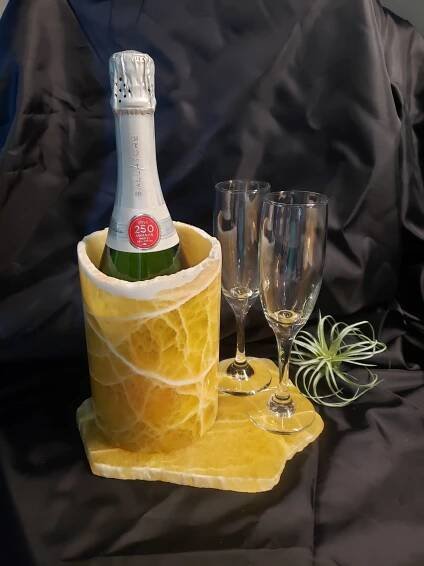 5" Thin x 6-7" Champagne Chiller/Candle Cover w/ Slab