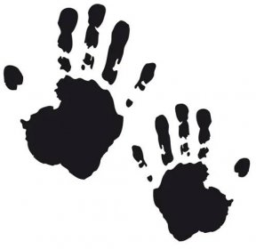 Nastavení otisků prstů siluety děti zahrada stopa symbol vektor na bílém pozadí vytvořený v Adobe Illustrator. — Ilustrace