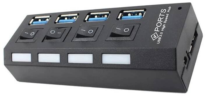 4portový rozbočovač USB 3.0 s přepínačem - rozbočovač dokovací stanice 6