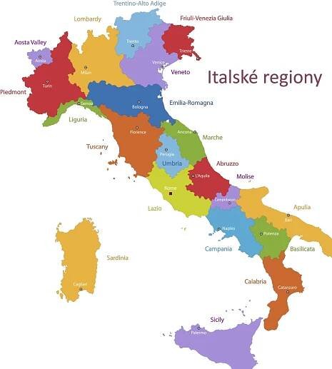 Provincie Itálie {Mapa} – Italské provincie a regiony