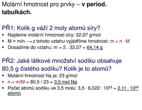 PPT - Látkové množství a molární hmotnost PowerPoint Presentation - ID:3916174