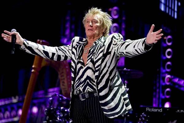 Rod Stewart performs onstage during the FIREAID Benefit Concert for California Fire Relief