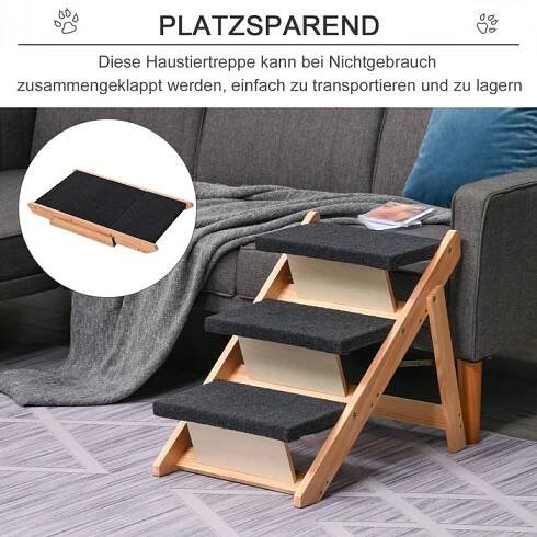 Schůdky pro psy skládací, dřevěné