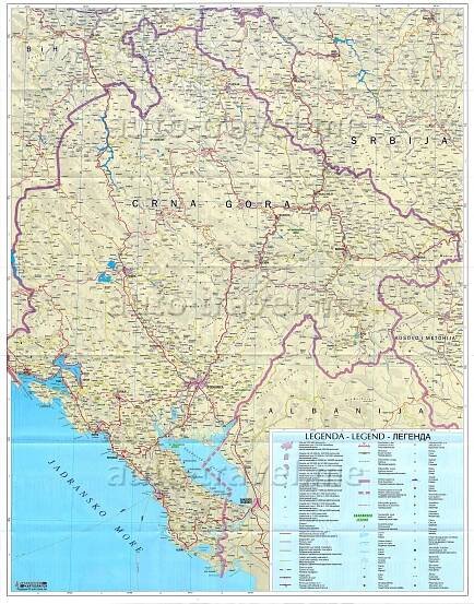 Detailed Map of Montenegro - Auto Travel EN